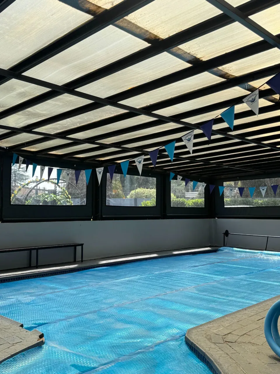The indoor swimming pool at Floating Panda